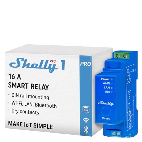 Shelly Pro 1 | Wi-Fi & LAN, 1-Channel Smart Relay Switch | Home Automation | Bluetooth Gateway | Compatible with Alexa & Google Home | No Hub Required | Remote Control | Timer Schedule | Dry Contacts - Image 1