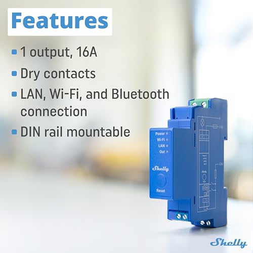 Shelly Pro 1 | Wi-Fi & LAN, 1-Channel Smart Relay Switch | Home Automation | Bluetooth Gateway | Compatible with Alexa & Google Home | No Hub Required | Remote Control | Timer Schedule | Dry Contacts - Image 2