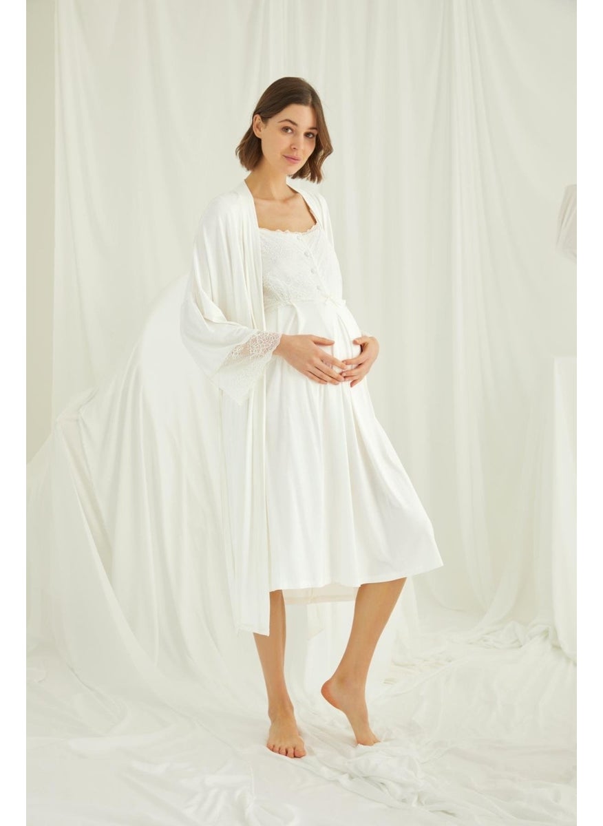 Lace Front Buttoned Maternity Dressing Gown Set - pzsku/ZCB5B6CDC583D963BDDADZ/45/_/1740060737/6434a738-b7a3-4667-ab1b-be19d08d57d2