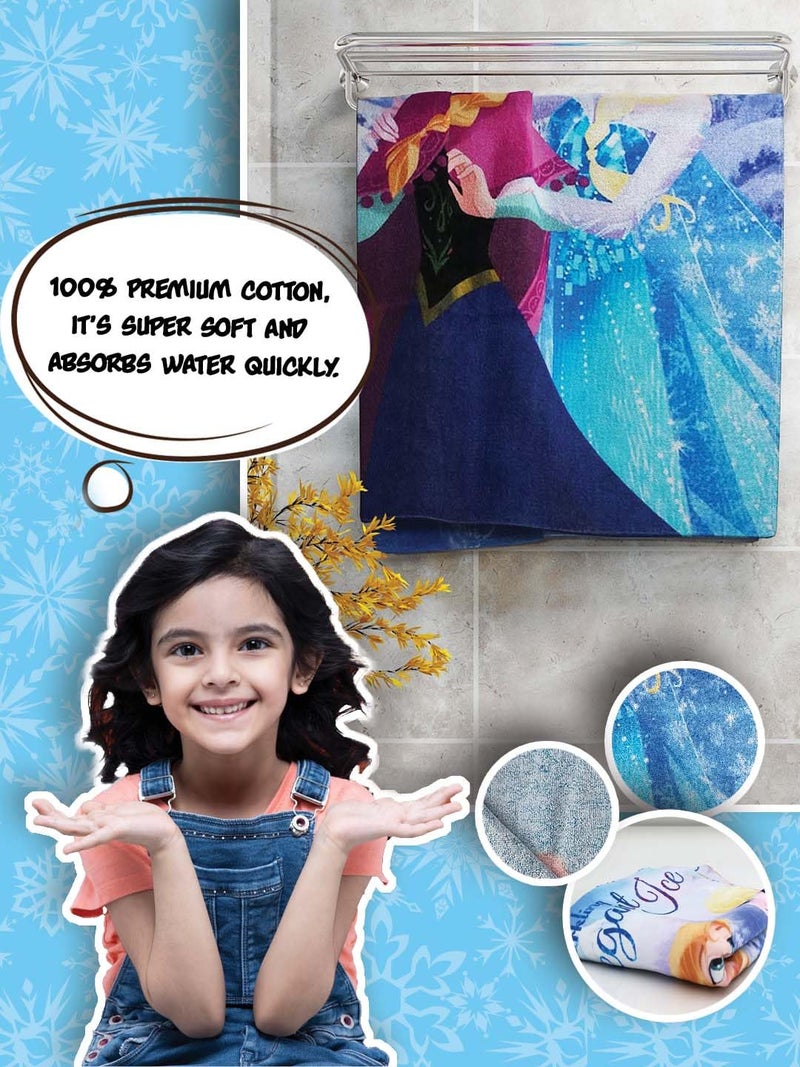 Athom Trendz Athom Living Disney Anna Elsa 350 GSM 100 Cotton Kids Bath Towel 60x120 cm M4 - Image 4