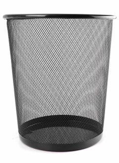 Generic Home Mesh Trash Can Kitchen Wire Trash Basket Office Metal Bin Black Storage Bins (Size Small)  - Image 1