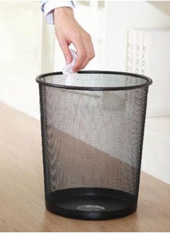 Generic Home Mesh Trash Can Kitchen Wire Trash Basket Office Metal Bin Black Storage Bins (Size Small)  - Image 2