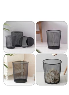 Generic Home Mesh Trash Can Kitchen Wire Trash Basket Office Metal Bin Black Storage Bins (Size Small)  - Image 3