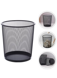 Generic Home Mesh Trash Can Kitchen Wire Trash Basket Office Metal Bin Black Storage Bins (Size Small)  - Image 5