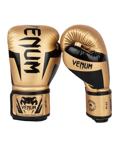 Venum Elite Boxing Gloves - Gold/Black - Image 4