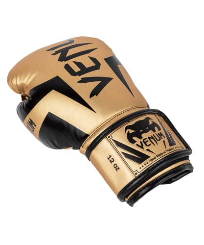 Venum Elite Boxing Gloves - Gold/Black - Image 2