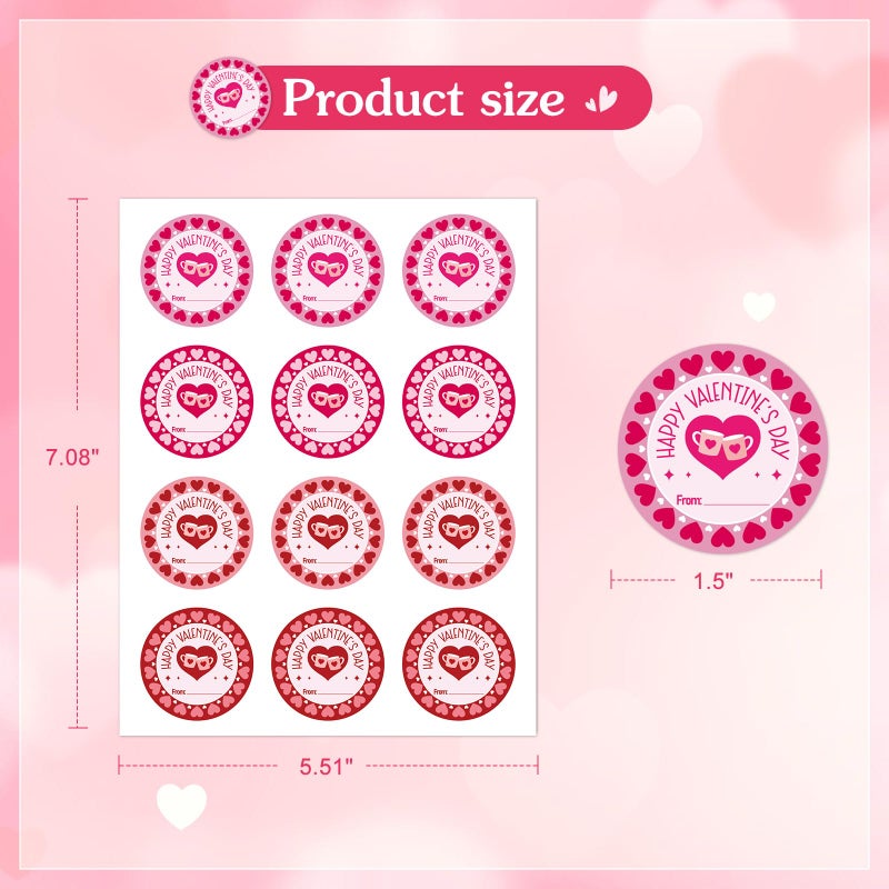FaCraft Valentines Day Stickers - Happy Valentine's Day Stickers to from Labels Heart Sticker Coffee Cup Valentines Gift Name Tag for Envelopes Seal Cards Boxes Valentine Party Favor Decorations - Image 3