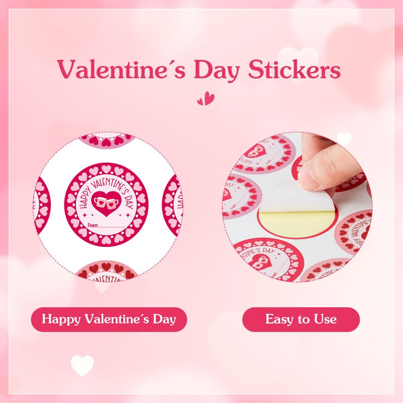 FaCraft Valentines Day Stickers - Happy Valentine's Day Stickers to from Labels Heart Sticker Coffee Cup Valentines Gift Name Tag for Envelopes Seal Cards Boxes Valentine Party Favor Decorations - Image 4