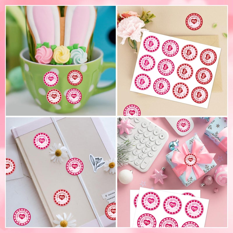 FaCraft Valentines Day Stickers - Happy Valentine's Day Stickers to from Labels Heart Sticker Coffee Cup Valentines Gift Name Tag for Envelopes Seal Cards Boxes Valentine Party Favor Decorations - Image 5