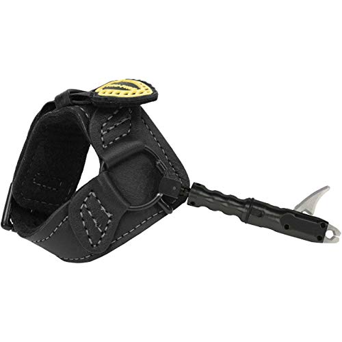Tru-Fire Smoke Adjustable Archery Compound Bow Release with Foldback Design - Black Wrist Strap - Image 1
