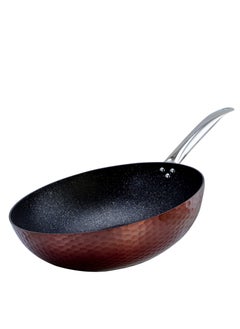 Wilson Aluminium Copper Hammered Wok with Induction Bottom and Marble Coating Inside  - Image 1
