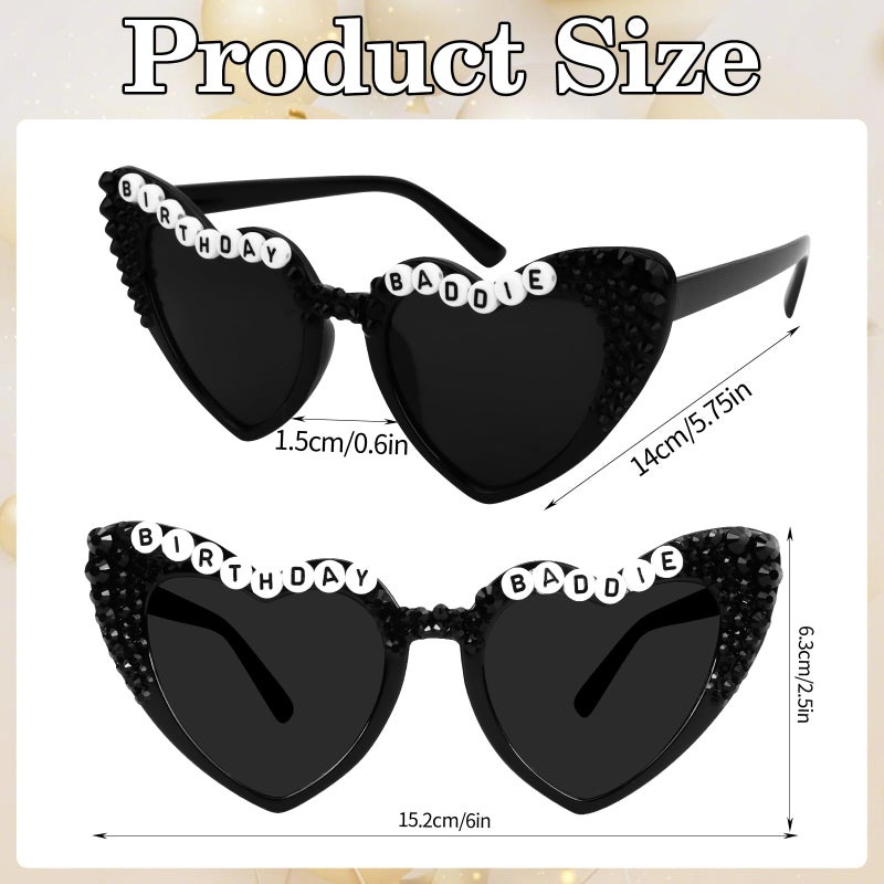 Hapdoo Birthday Baddie Sash & Sunglasses & Crown for Women, Hapdoo â€œBIRTHDAY BADDIEâ€ Sash for Girl, Happy Funny Birthday Decorations Baddie Accessories for Women Party Favors Supplies - Image 3