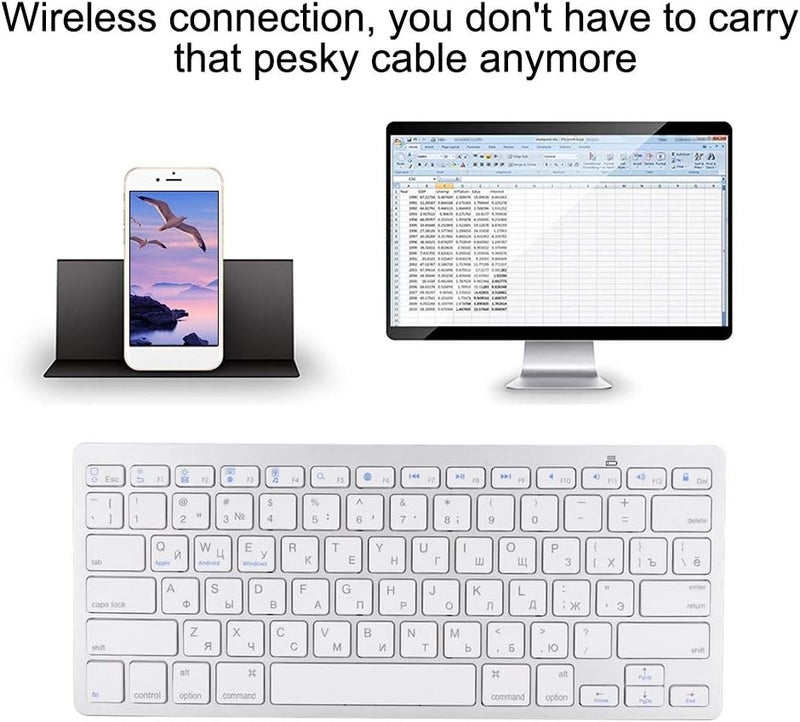 cheekyglo Wireless Bluetooth Keyboard Russian for Mac,Windows,Android, 78 Key Keyboard Wireless Keyboard Multi Functional Ultra Thin - Image 2