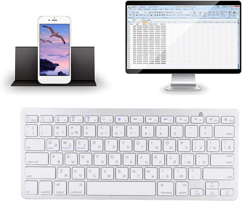 cheekyglo Wireless Bluetooth Keyboard Russian for Mac,Windows,Android, 78 Key Keyboard Wireless Keyboard Multi Functional Ultra Thin - Image 5
