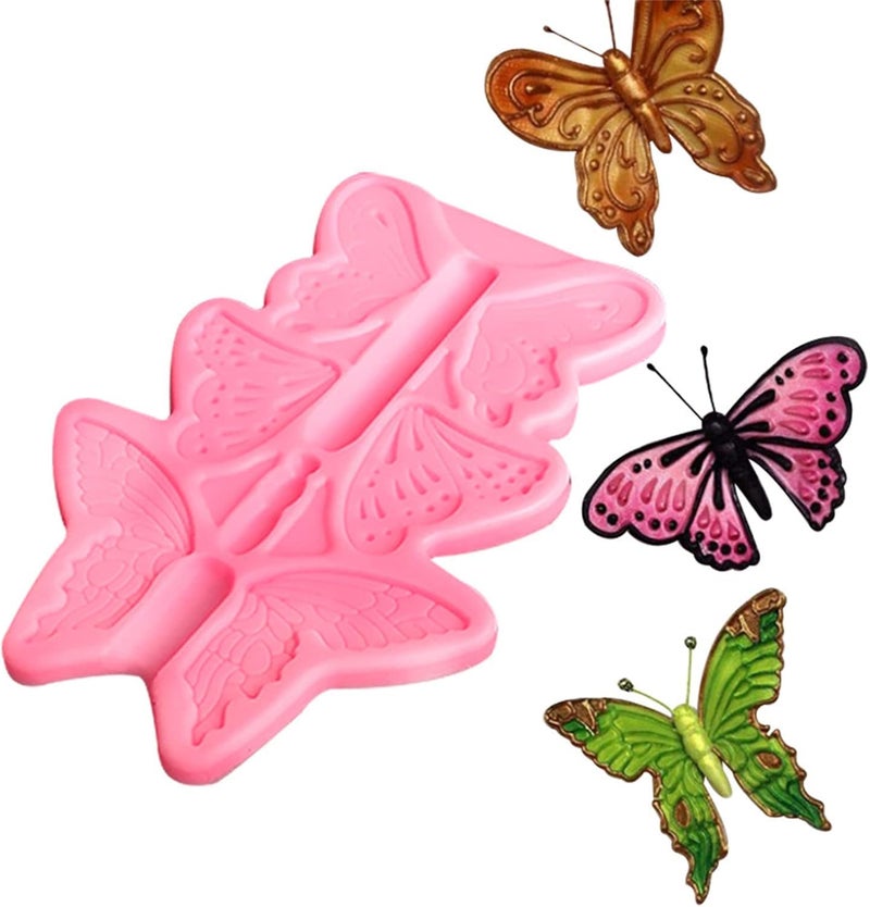 Skytail Skytail 3 Cavity Butterfly Silicone Fondant Mould Baking Chocolate Candy Cake Decoraion Cupcake Topper Sugar Craft Gum Paste Cookie Biscuit Jelly Gummy Ice Cube Clay Wax DIY Resin Jewelry Mold  - Image 5