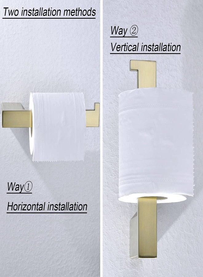 RANDOM Brushed Gold Toilet Paper Holder, Bathroom Hardware Accessories SUS 304 Stainless Steel Modern Tissue Paper Roll Holder Nordic Minimalism Contemporary Hotel Style Wall Mount. - Image 5