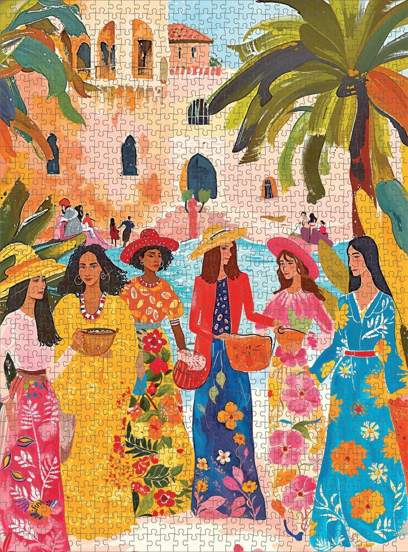 Cross & Glory - Saharan Sun: Fashion Under The Palms - 1000 Piece Jigsaw Puzzle for Adults | Moroccan Desert Theme | Vibrant Colors | Ideal for Adult Puzzle Enthusiasts - Image 5