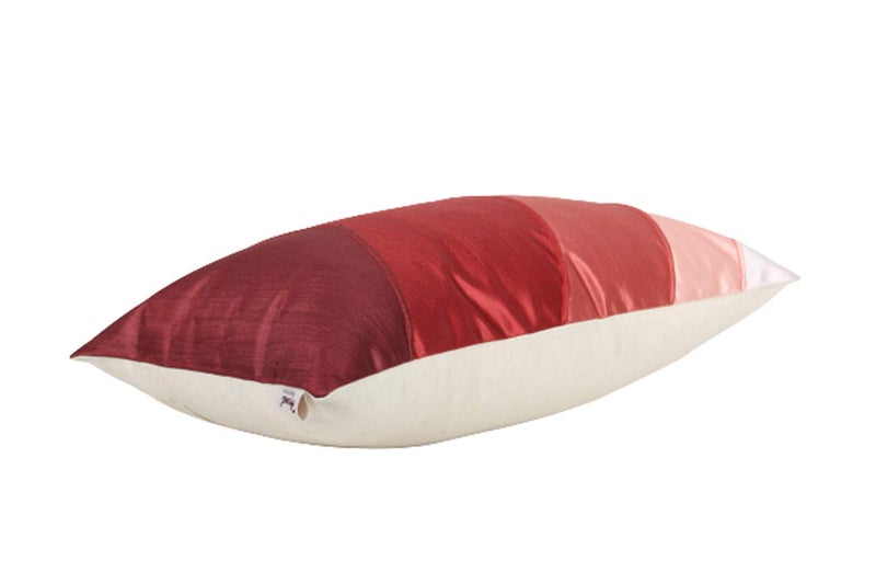 Home- The Best is for You Polyester Rectangular Striped Cushion Cover 12x18 Inch Pack of 2 (Red) - Image 4