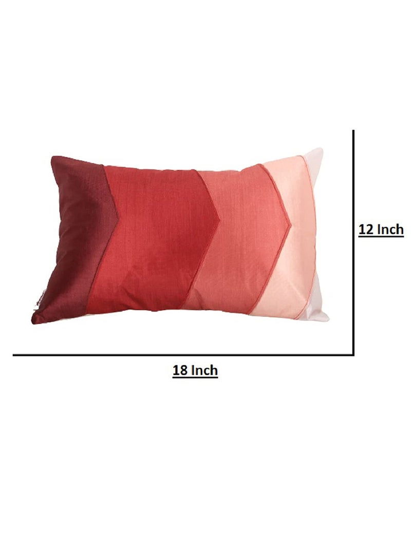 Home- The Best is for You Polyester Rectangular Striped Cushion Cover 12x18 Inch Pack of 2 (Red) - Image 3