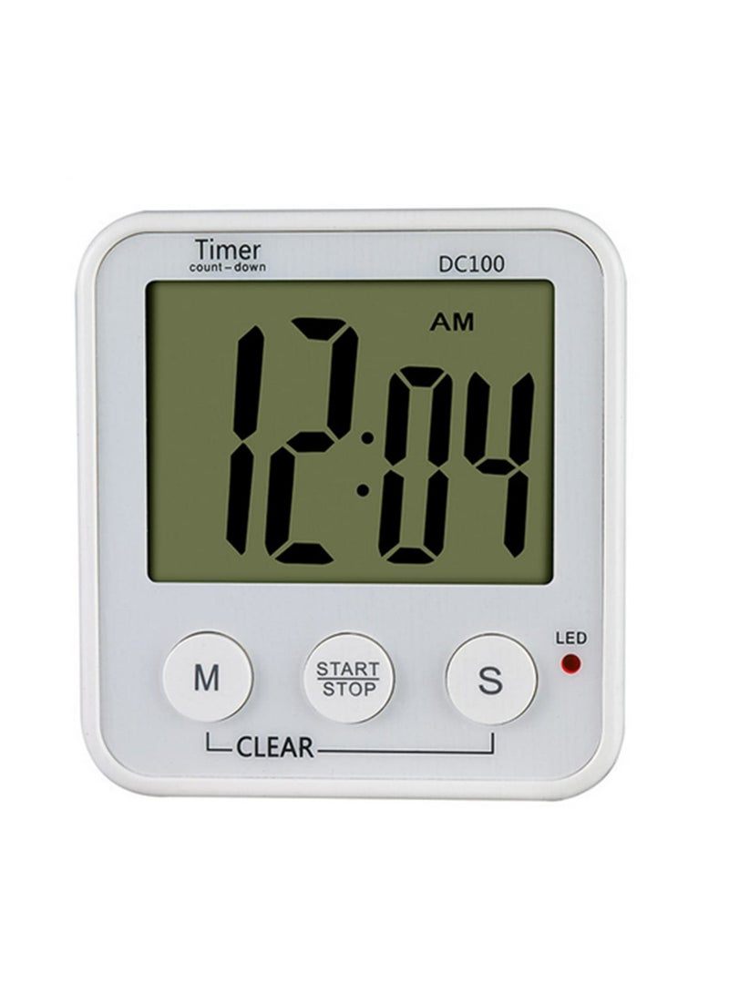 1 قطعة مؤقت رقمي DC100 احترافي بشاشة LCD وساعة منبه، مؤقت تصاعدي/تنازلي، عرض زمني 12/24 ساعة - Image 1