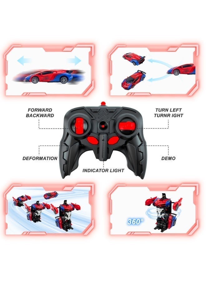 RAKAY Spider 1:18 Scale 2.4GHz Remote Control Transforming Robot Car Toy with One-Button Deformation, 360° Rotation, Underbody Lights – Gift for Boys Ages 3-12 - Image 5