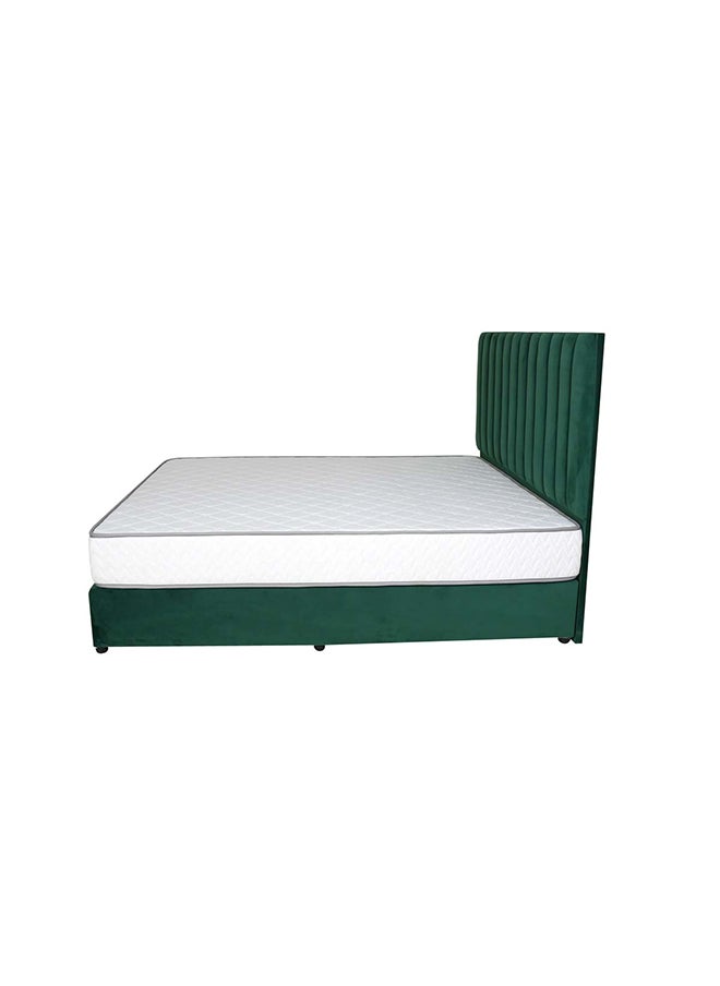 Bed and Mattress Zone Opulence Upholstered Bed 200x120 Twin Size Green Color  - Image 4