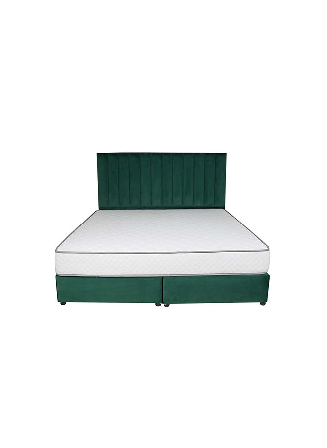 Bed and Mattress Zone Opulence Upholstered Bed 200x120 Twin Size Green Color  - Image 3