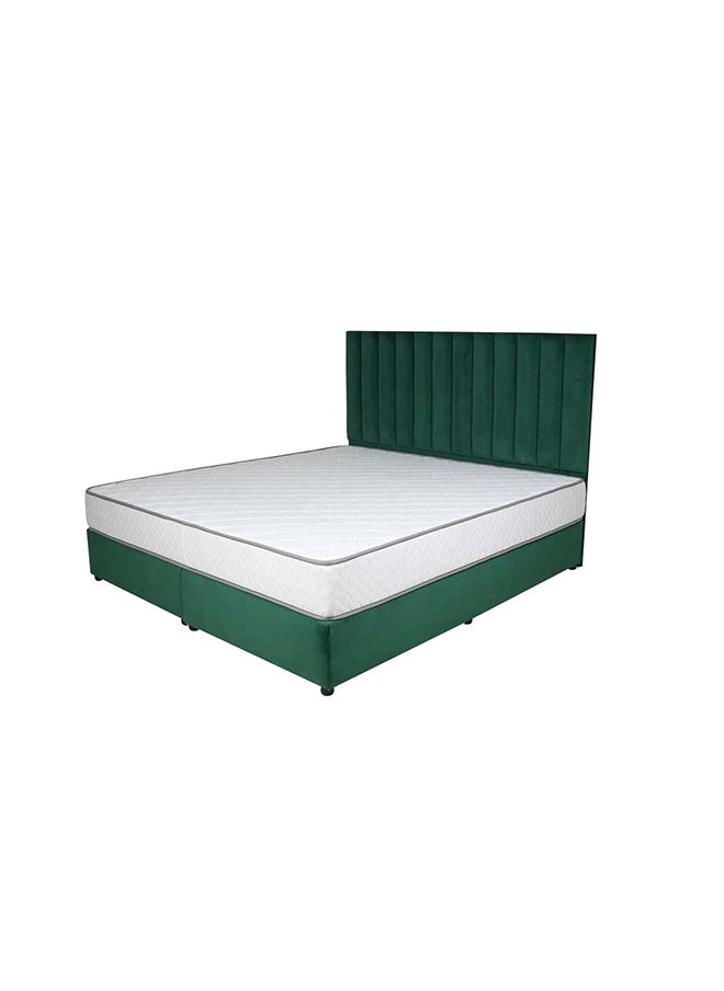 Bed and Mattress Zone Opulence Upholstered Bed 200x120 Twin Size Green Color  - Image 2
