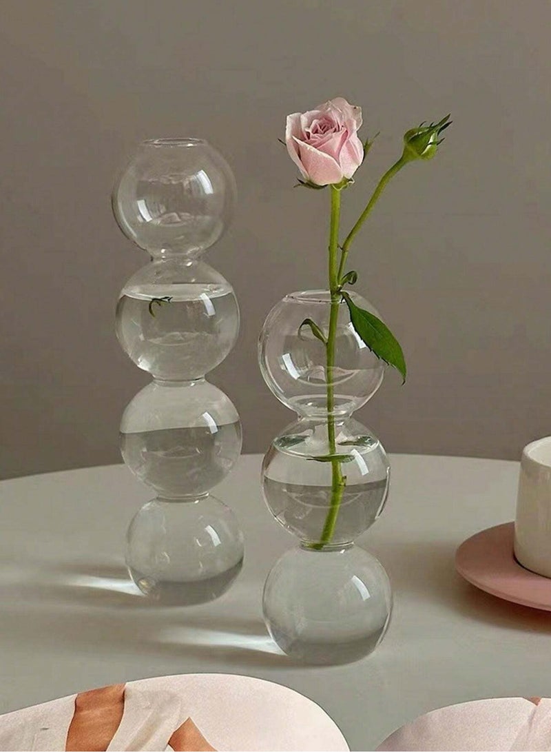 2PCS Ins Style Bubble Glass Vase, Clear Hydroponic Plants, Tulip Floral Display, Living Room Decoration,Home Decor,Flower Vase,Centerpiece,Table Decor  - Image 5