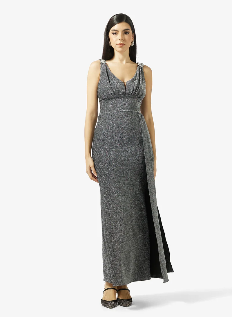 Shimmer Dress With Trail