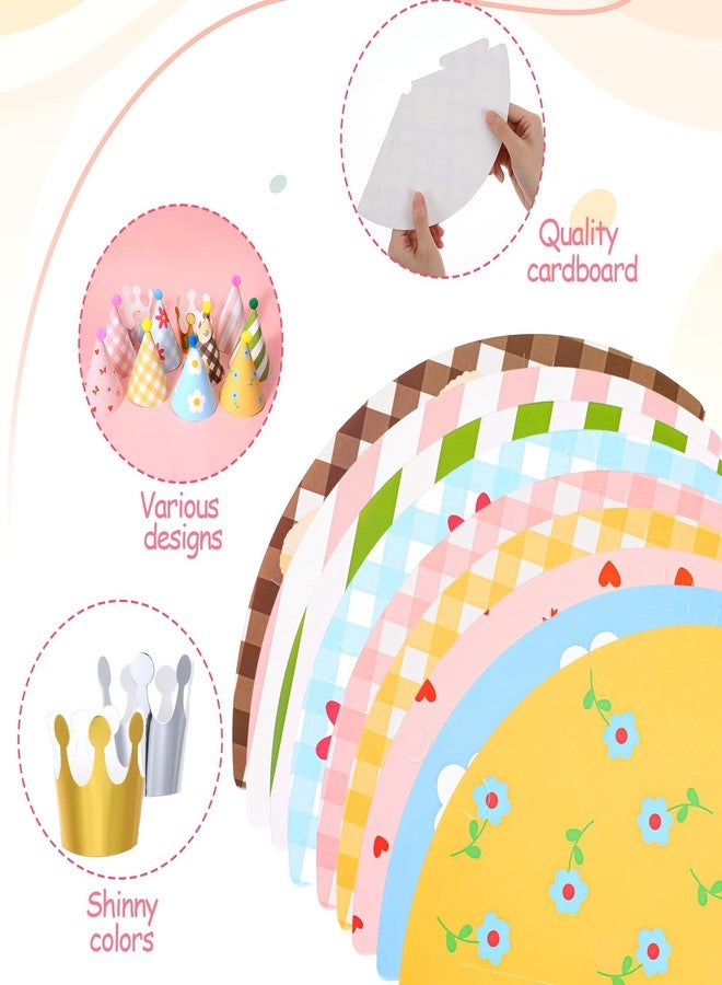 Ymapinc 11PCS Party Hat for Stuffed Animals Birthday Cone Party Hats Set Includes 2 Paper Crowns Colorful Mini Birthday Hats and 9 Adorable Hat with Pompoms for Adults Pet - Image 3