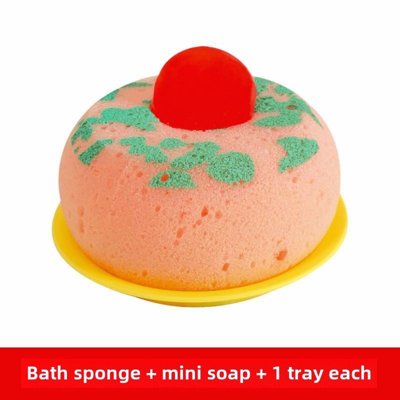 Macabaka Sponge Soap Soap Face Bath Cute Soap Sponge Bath Face Bath Ball(1 maca baka bath sponge [gift: 1 mini soap + 1 tray each]) - Image 1