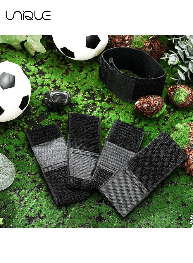 8 Pcs Soccer Shin Guard Straps - Anti Slip Shin Guard Stays Legging Holders - Football Socks Shin Fixed Straps for Sports Kicking Ball Running Cycling Youth Adults - Black