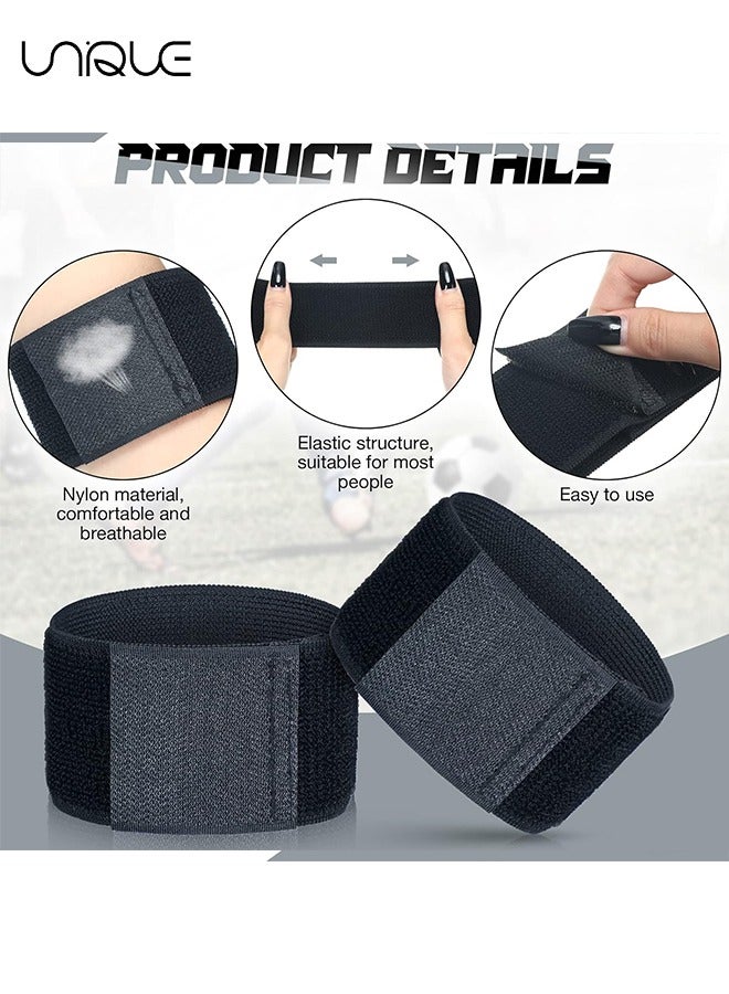 Unique 8 Pcs Soccer Shin Guard Straps - Anti Slip Shin Guard Stays Legging Holders - Football Socks Shin Fixed Straps for Sports Kicking Ball Running Cycling Youth Adults - Black  - Image 3