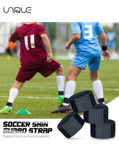 Unique 8 Pcs Soccer Shin Guard Straps - Anti Slip Shin Guard Stays Legging Holders - Football Socks Shin Fixed Straps for Sports Kicking Ball Running Cycling Youth Adults - Black  - Image 5