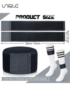 Unique 8 Pcs Soccer Shin Guard Straps - Anti Slip Shin Guard Stays Legging Holders - Football Socks Shin Fixed Straps for Sports Kicking Ball Running Cycling Youth Adults - Black  - Image 2