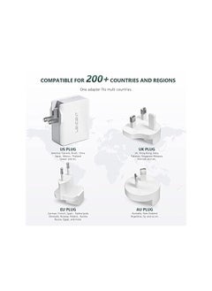 Lencent Usb Charger Plug, 4-Port Usb Universal Travel Adaptor, 22W/5V 4.4A Wall Charger With Uk/Usa/Eu/Aus Worldwide Travel Charger Adapter For Iphone, Ipad, Android Phones, Tablets, And More  - Image 4