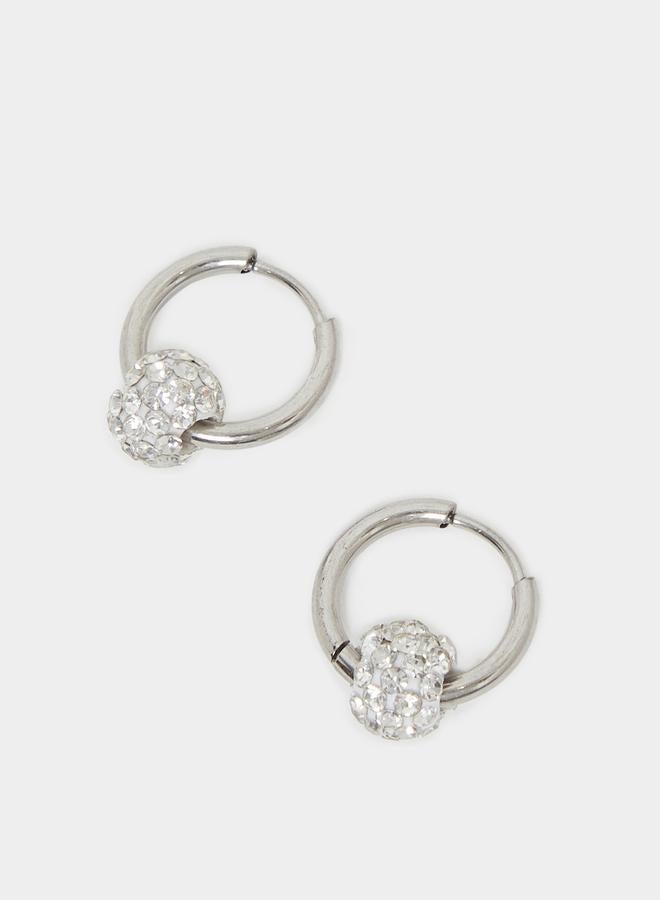 Styli Silver Huggie Earrings - Image 1