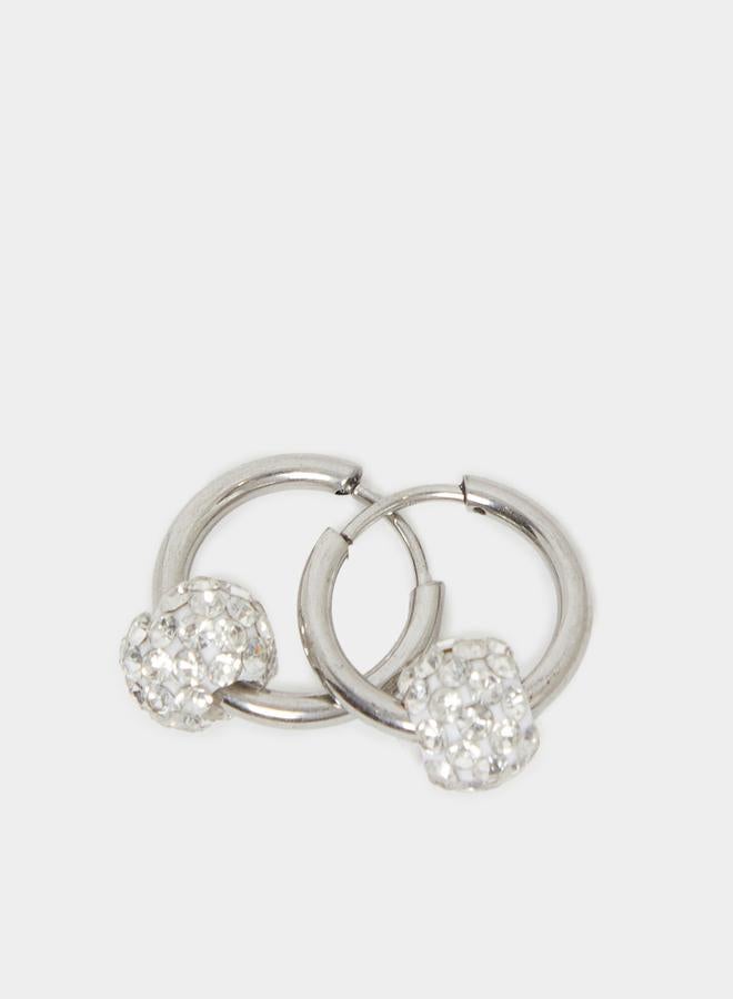 Styli Silver Huggie Earrings - Image 3