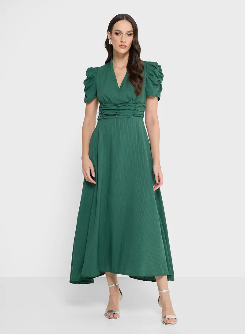 ELLA Puff Sleeved A-line Dress