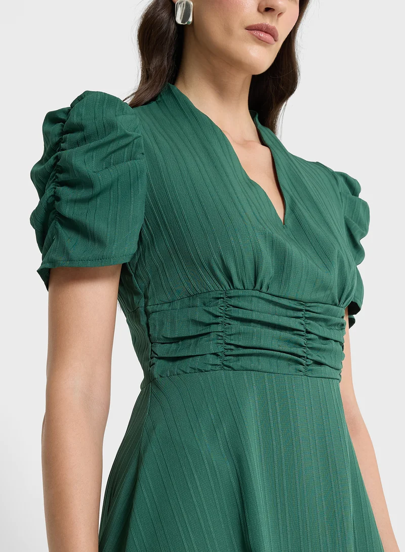 ELLA Puff Sleeved A-line Dress