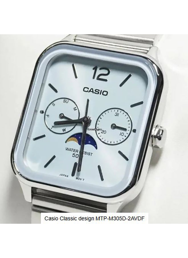 CASIO - Men's Analog Square Shape Resin Wrist Watch - MTP-M305D-2AVDF - 34 Mm - Image 1