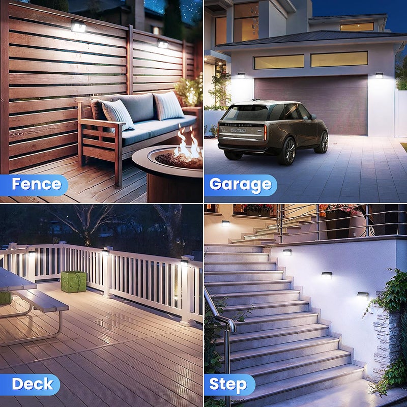 CLAONER [2 Packs] Solar Motion Sensor Outdoor Lights, Super Bright Solar Lights Outdoor Waterproof, 3 Lighting Modes Security Wall Light for Outside Walking Dog Fence Backyard Deck Garden Door Step Garage - Image 2