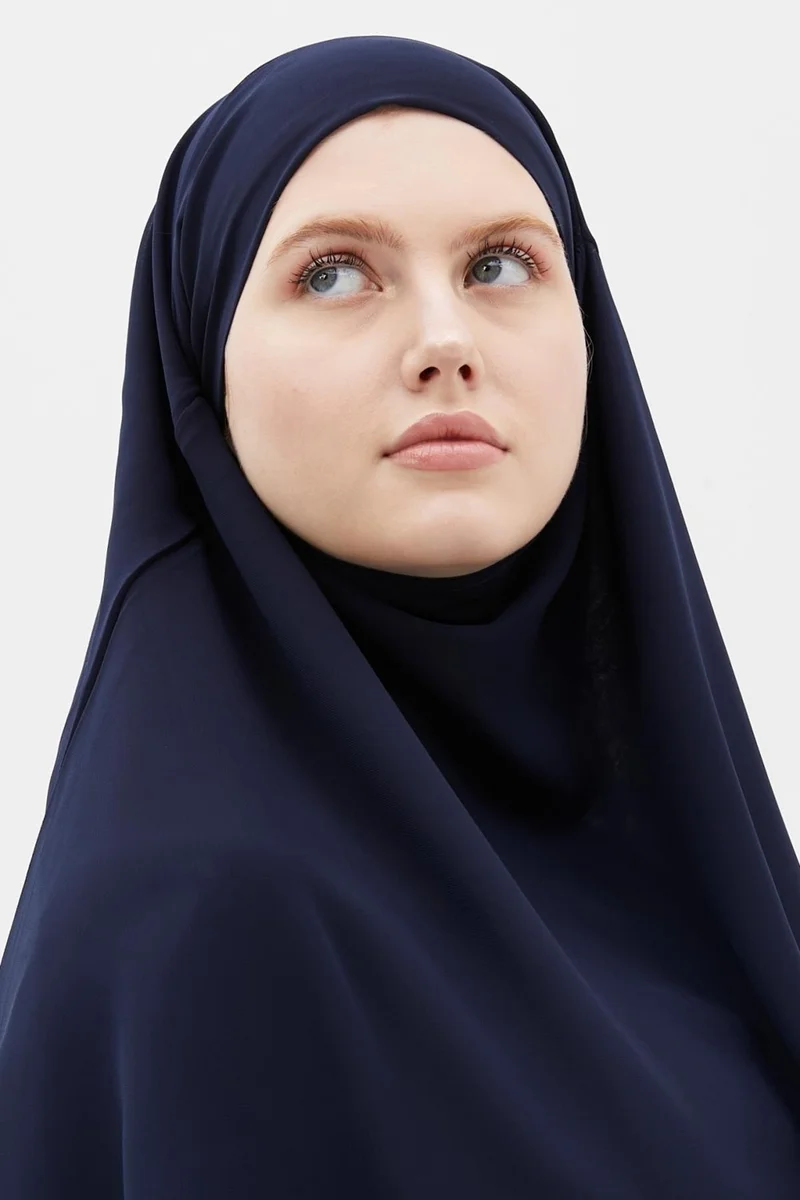 التوبة Ready Practical Chiffon Three Layer Veiled Triangle Hajj Umrah Shawl Soufflé Hijab Nikap