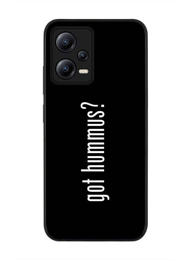 Stylizedd Rugged Black edge case for Poco X5 / Redmi Note 12 5G Slim fit Soft Case Flexible Rubber Edges Anti Drop TPU Gel Thin Cover - Got Hummus? - Image 1