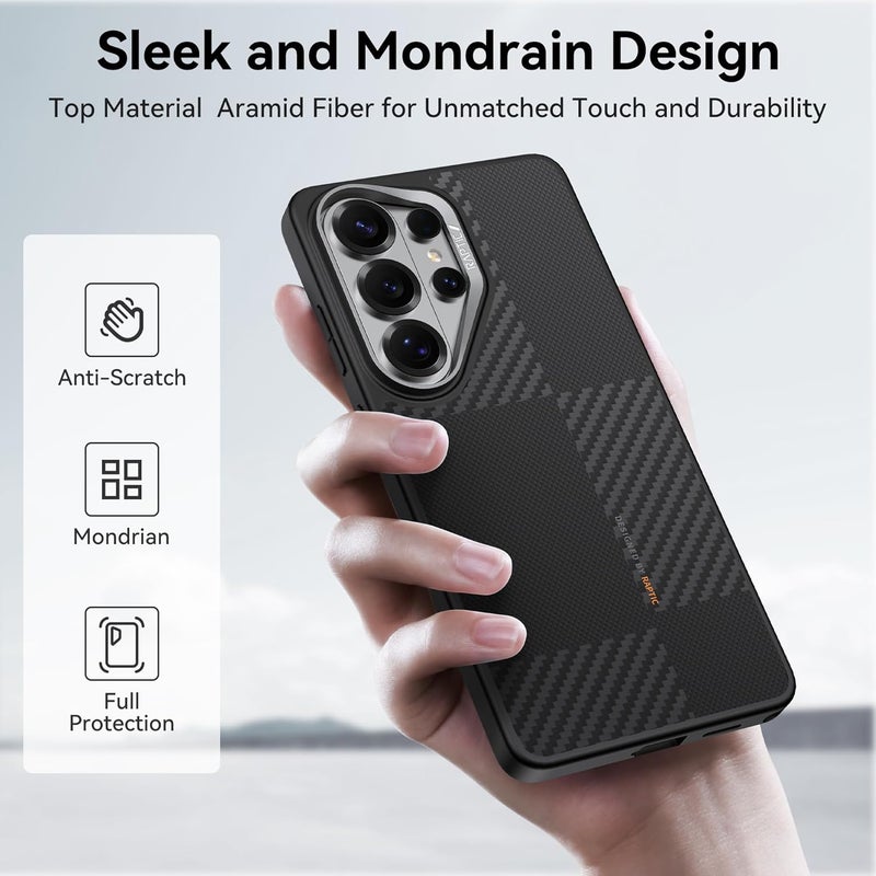 RAPTIC Aramid Dual for Samsung Galaxy S26 ULTRA case [MagSafe compatible] 1500D Aramid Fiber [Military Grade 13 Feet Drop tested] Hybrid cover TPU Shock Absorbing Bumper - Mondrian - Image 2