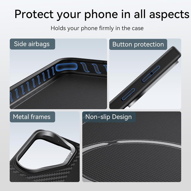 RAPTIC Aramid Dual for Samsung Galaxy S26 ULTRA case [MagSafe compatible] 1500D Aramid Fiber [Military Grade 13 Feet Drop tested] Hybrid cover TPU Shock Absorbing Bumper - Mondrian - Image 5