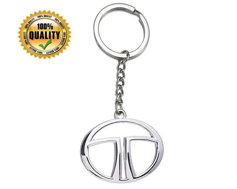 Auto E-Shopping Tata Logo Car Key Chain Ring Silver Plated Metal Chrome Finish Stainless Steel 1 Piece - Image 3