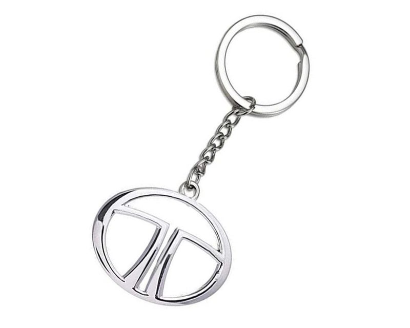 Auto E-Shopping Tata Logo Car Key Chain Ring Silver Plated Metal Chrome Finish Stainless Steel 1 Piece - Image 2