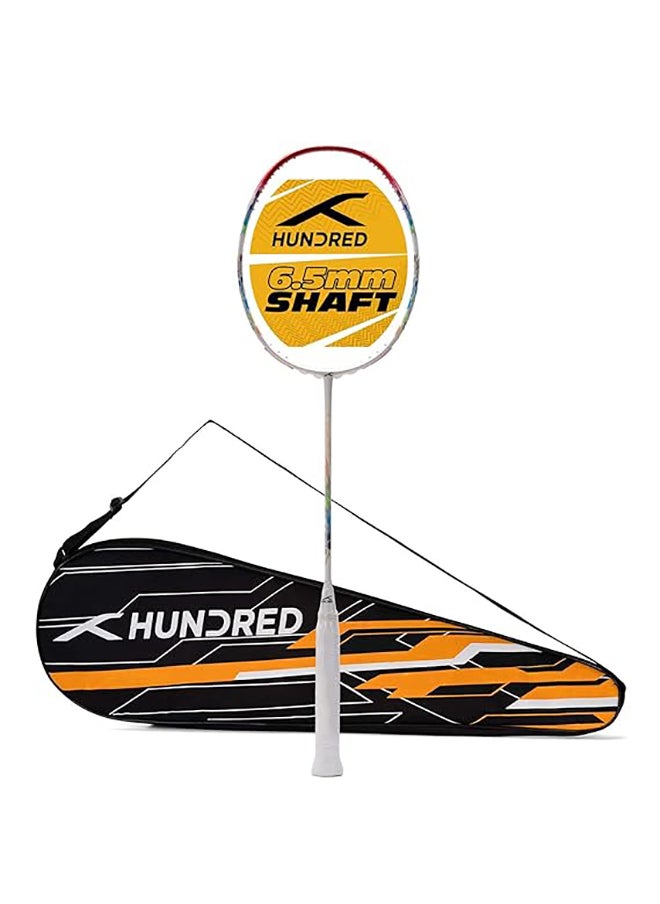 HUNDRED - FLUTTER 7 ATTK Carbon Fibre Unstrung Badminton Racket with Full Racket Cover  | For Professional Players | 84 grams | Maximum String Tension - 32lbs - Image 1